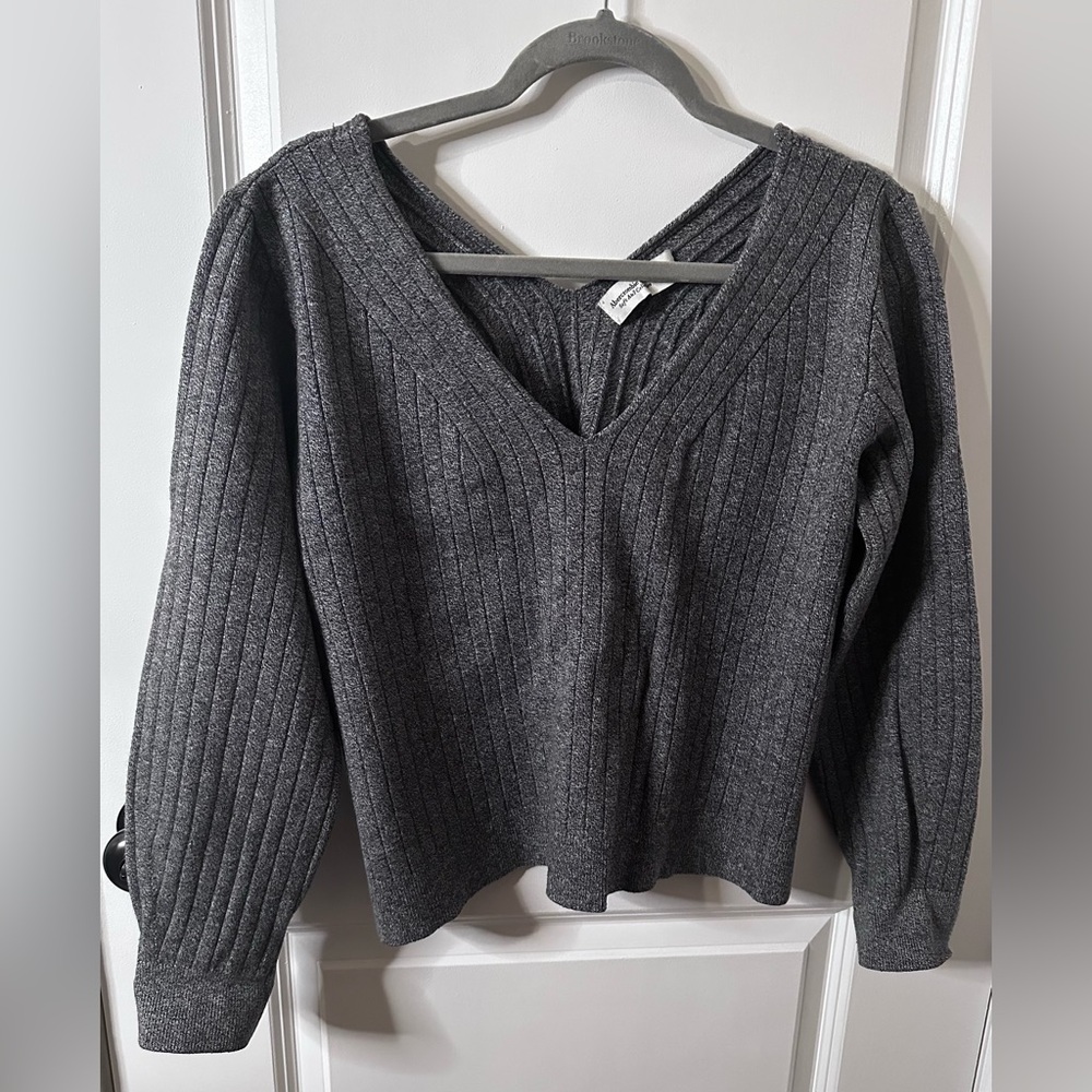 Abercrombie & Fitch Charcoal V-Neck Sweater